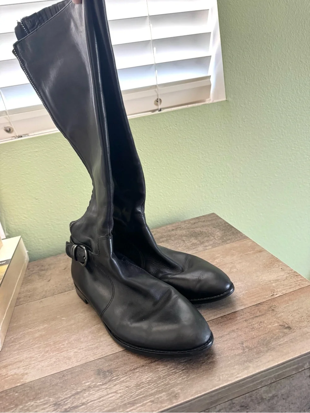 Via Spiga Black Women's Leather Knee-High Boots